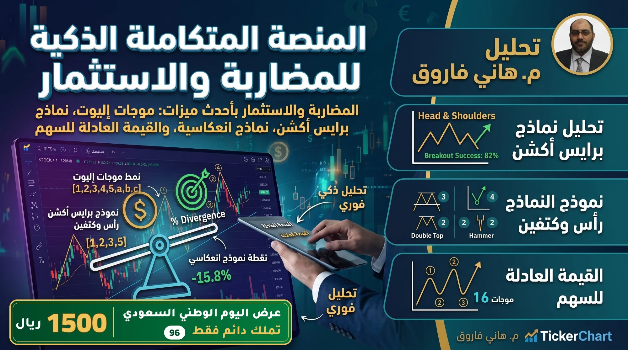 المنصة المتكاملة الذكية للمضاربة والاستثمار — عرض اليوم الوطني السعودي ١٥٠٠ ريال تملك دائم